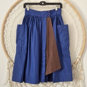 Escada Vtg Y2K Colorblock Voluminous Wrap Skirt Large Pockets Germany 34 US 4